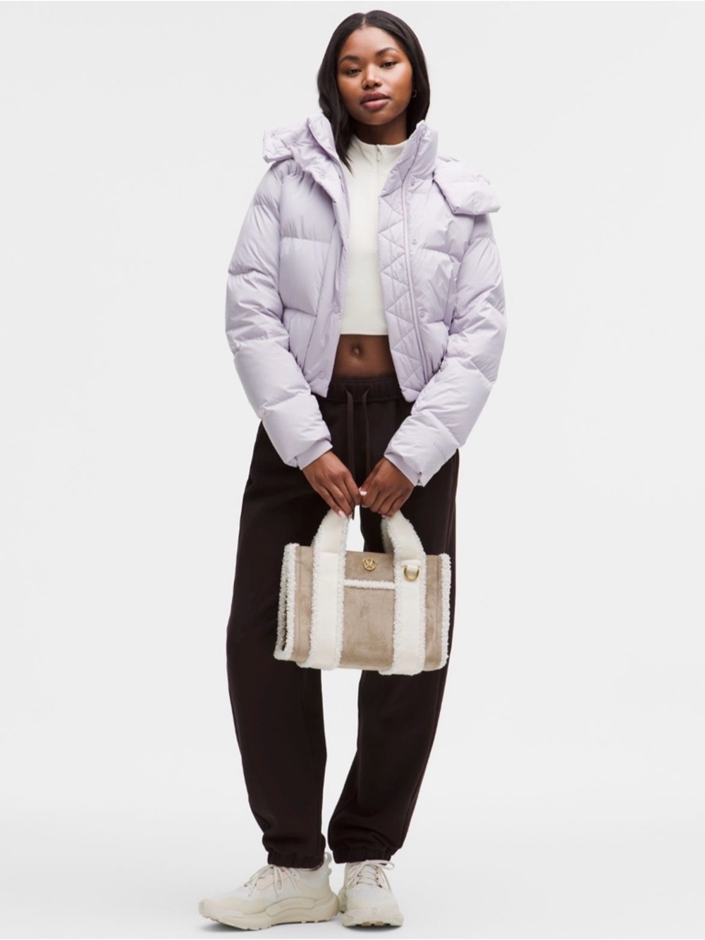 NWT Lululemon Boxy Mini Tote Bag Faux Shearling Trims